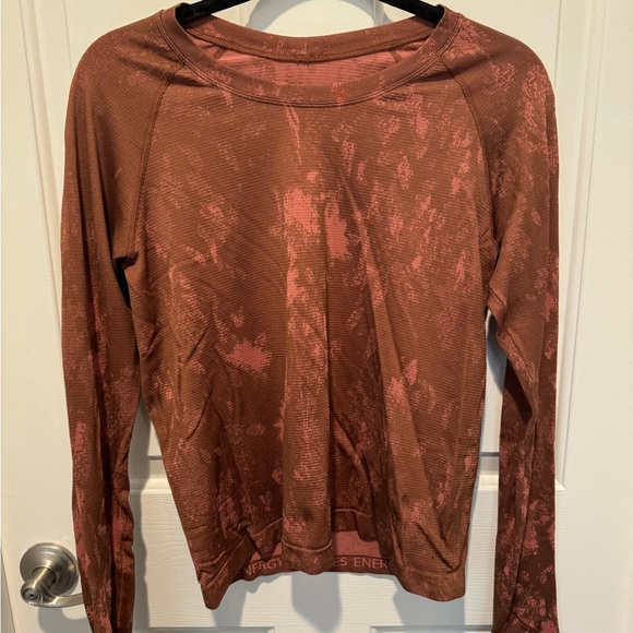 lululemon athletica Tops - Lululemon Brown Pink Long Sleeve Swiftly Size 12